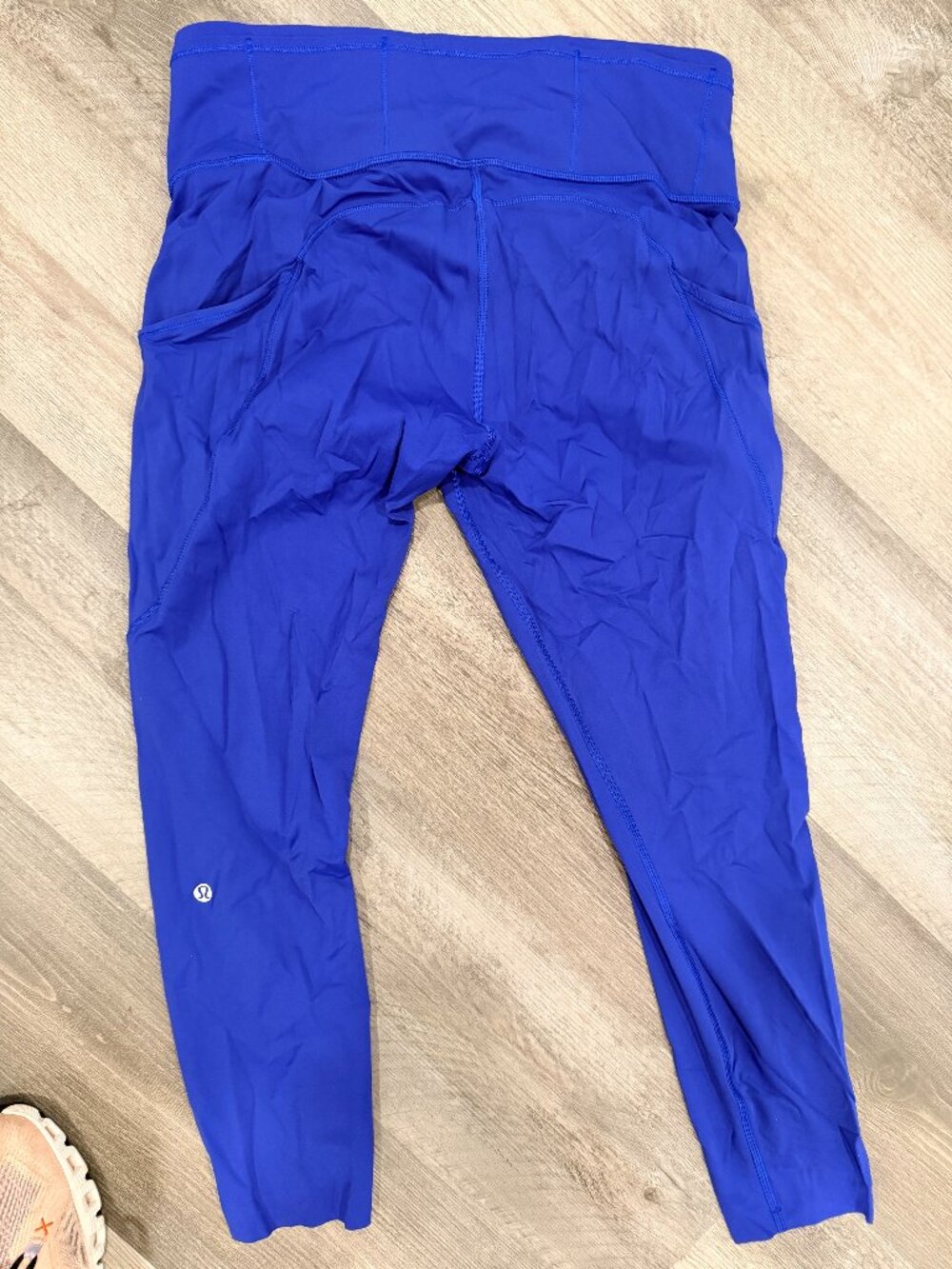 Lululemon Royal Blue High Rise Leggings Side Pockets Women’s Size 8
